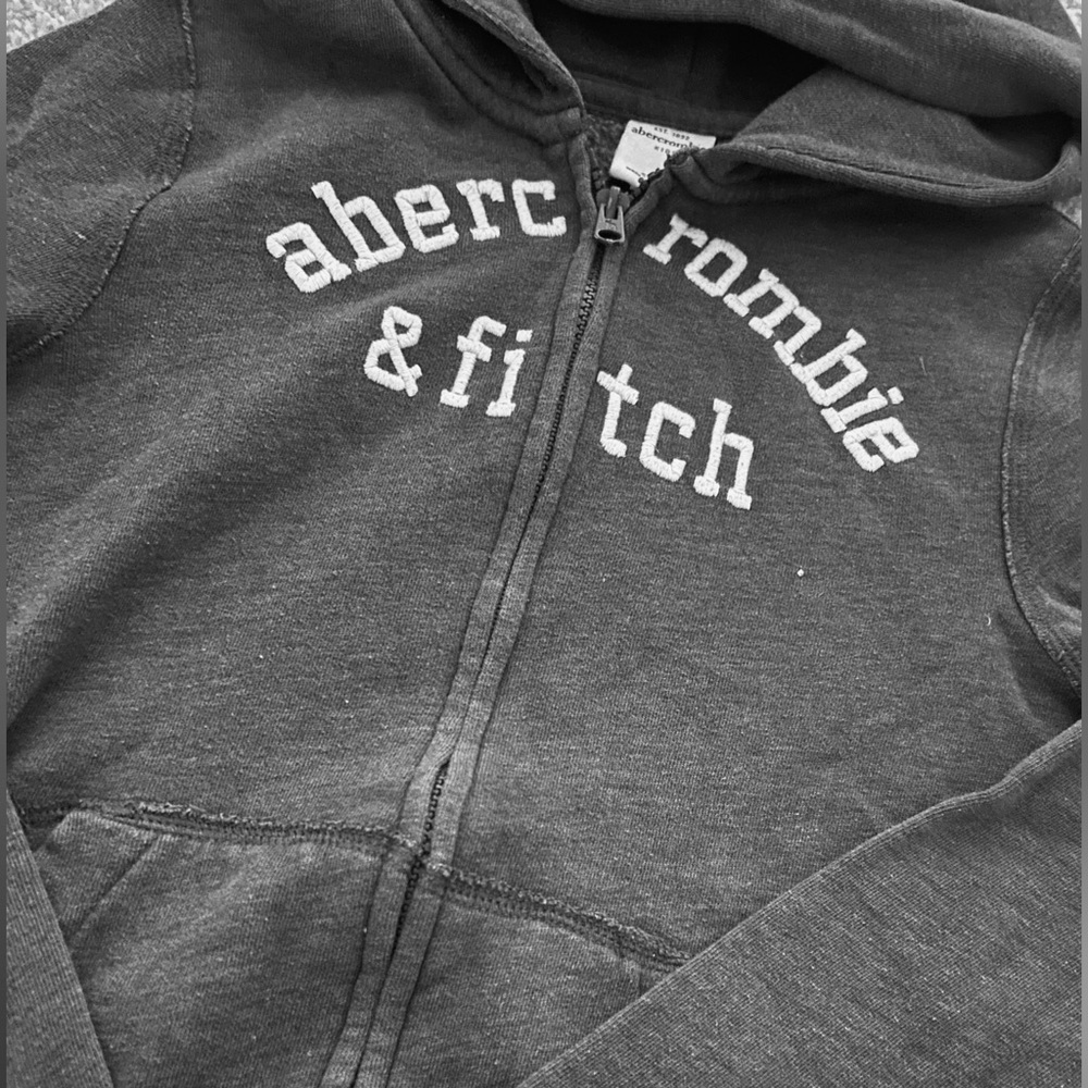 Vintage Abercrombie & Fitch Charcoal Zip-Up Hoodie